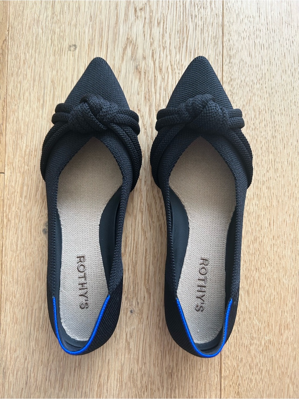 Rothy's Black Pointed Knot Ballet Flats